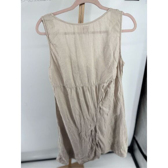 Hartford 100% Linen  Tan Sleeveless Dress Pockets Size 6 - Picture 8 of 10